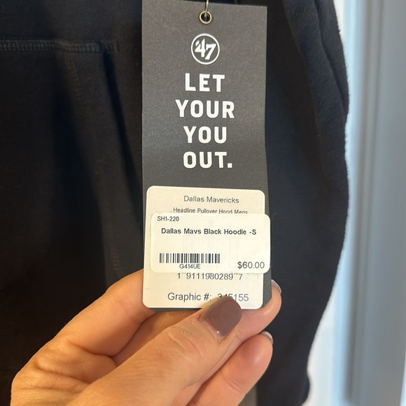 Dallas Mavericks Black Hoodie Sz Small - Picture 3 of 7